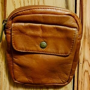 Tan Small Leather Crossbody Bag